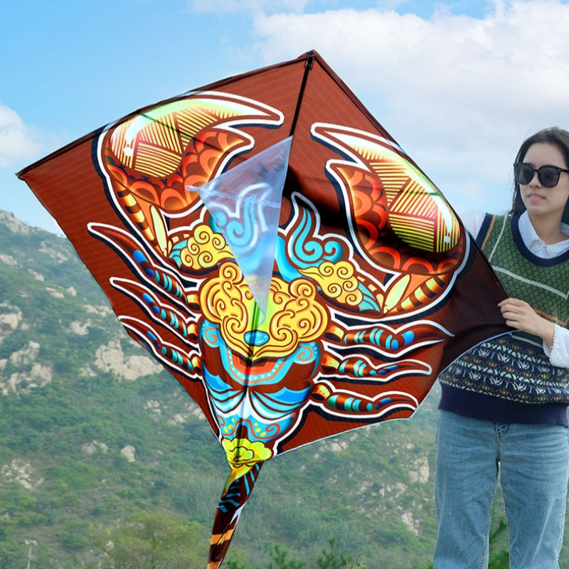 Free shipping 2023 new Weifang net red scorpion size kite children breeze easy to fly handheld line roulette adult special