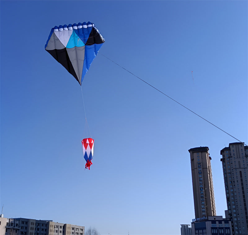 free shipping 3m blue diamond kite large soft kite flying for adults nylon kite windsocks walk in sky outdoor sport toy software