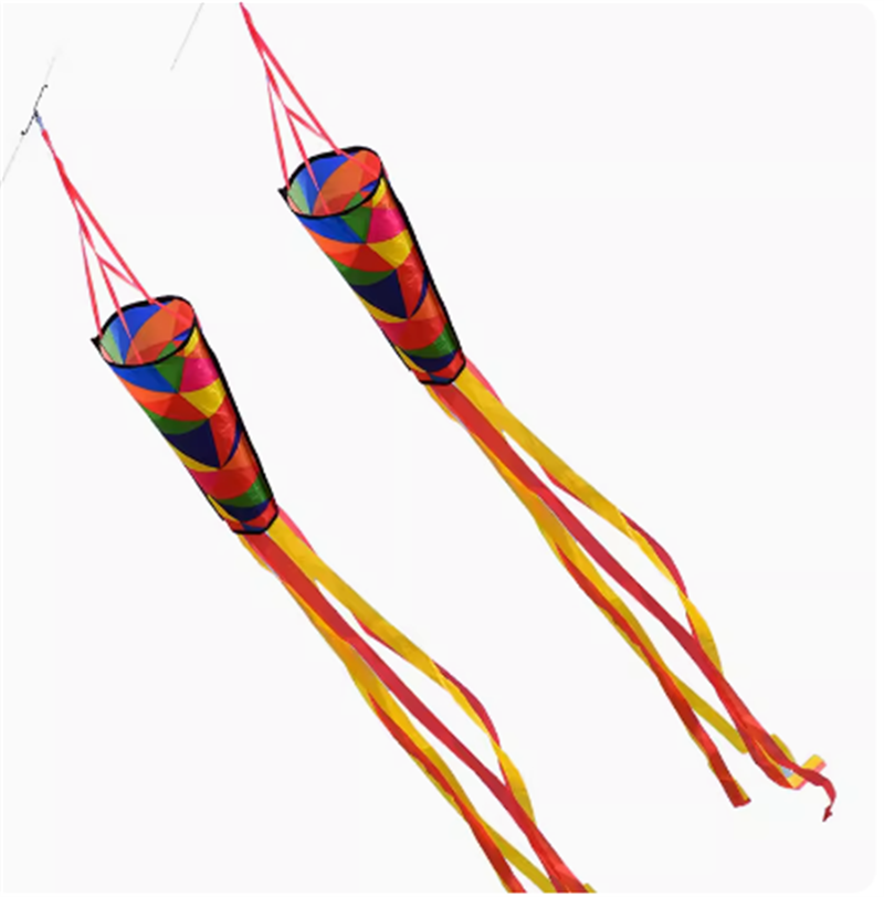 Free shipping Tassel wind tube hot cut process does not fly edge kaleidoscope colorful kite tail long tail 2023 new accessories