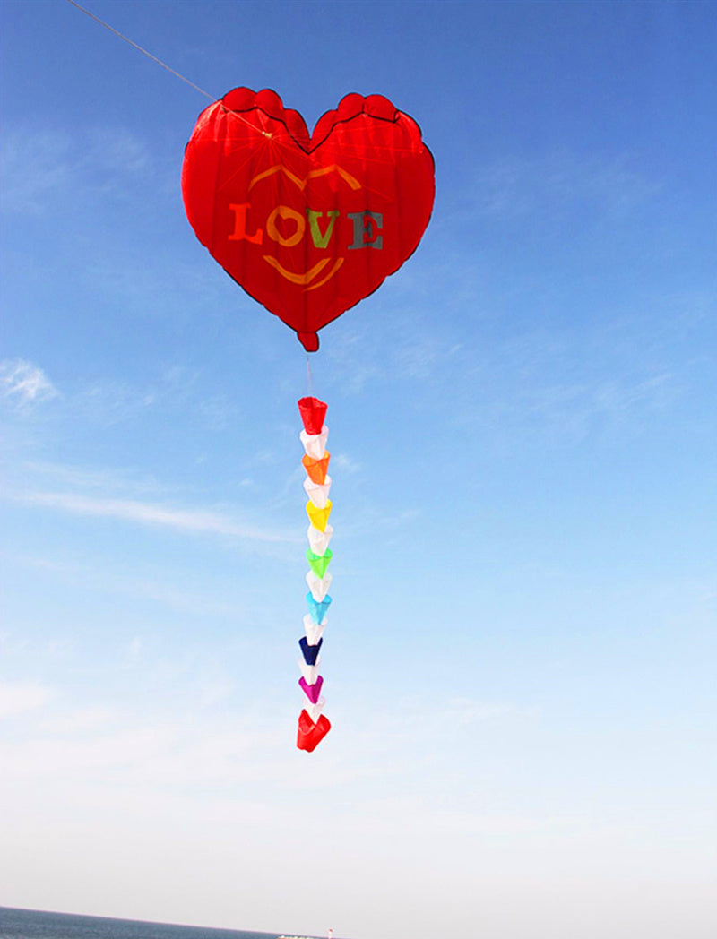 free shipping inflatable kites heart kites fly nylon fabric kite weifang kite string steering kite outdoor toys for adults kites