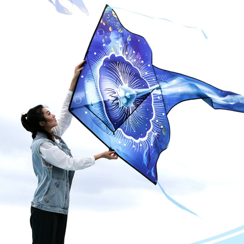 Free shipping 2023 new Weifang advanced jellyfish size kite children breeze easy to fly handheld line roulette adult special