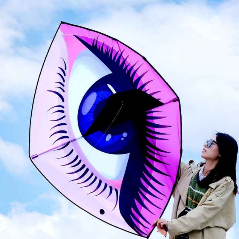 Free shipping 2023 new Weifang net red eyes size kite children breeze easy to fly handheld line roulette adult special