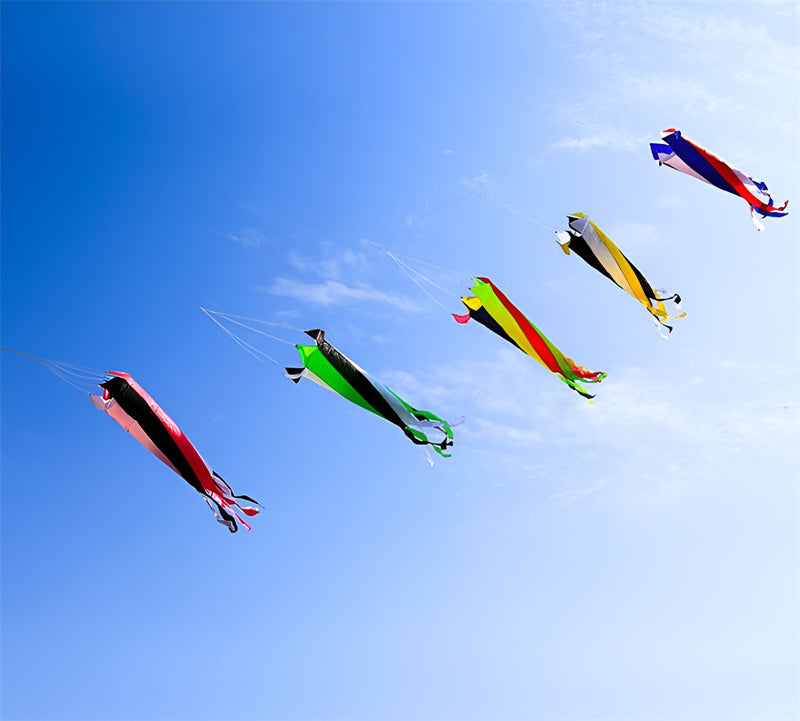 free shipping giant kites windsocks rainbow high tails weifang kites pendant kites accessories sports entertainment rabiolas