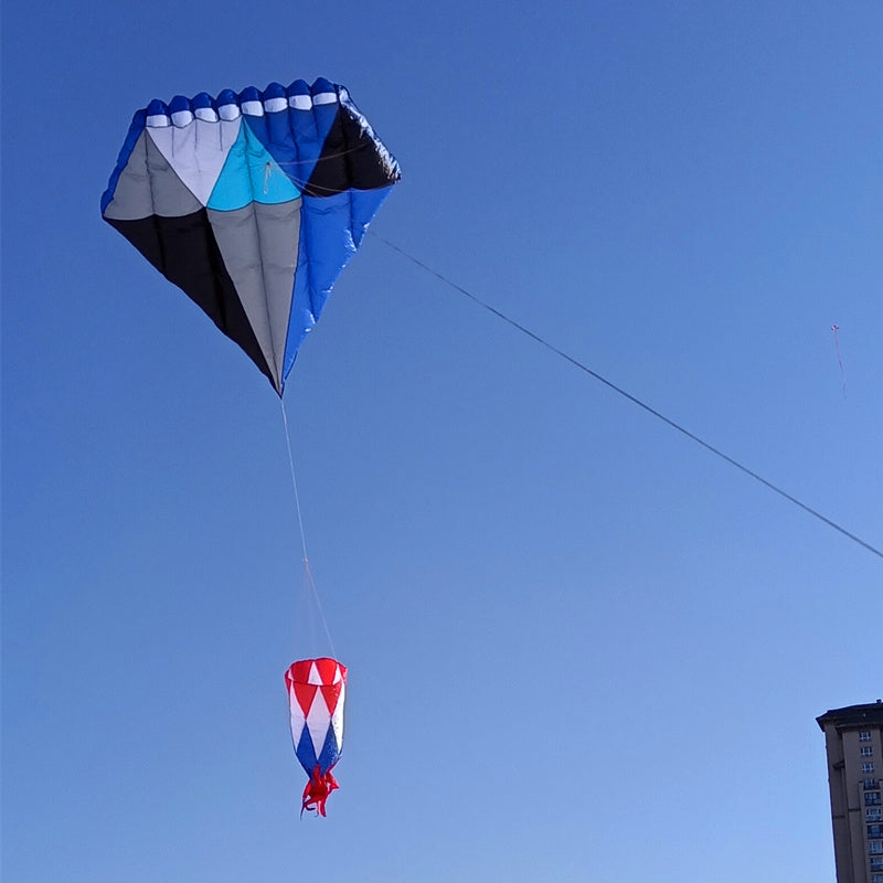 free shipping 3m blue diamond kite large soft kite flying for adults nylon kite windsocks walk in sky outdoor sport toy software