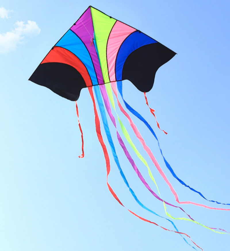 free shipping large rainbow flying kite breeze easy to fly Chinese wind outdoor toys for adults rainbow