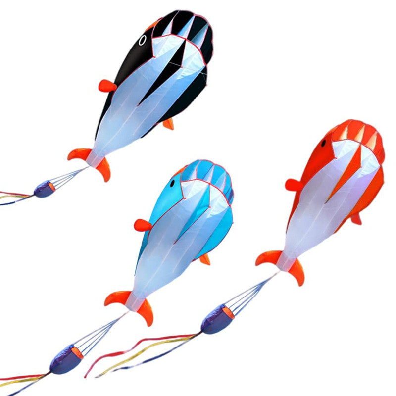 free shipping large soft kite dolphin kite nylon kite line animated kites flying inflatable kite reel outdoor fun toys Parafoil