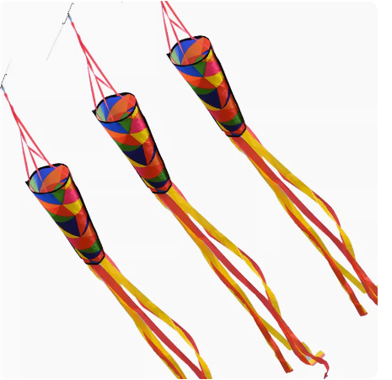 Free shipping Tassel wind tube hot cut process does not fly edge kaleidoscope colorful kite tail long tail 2023 new accessories