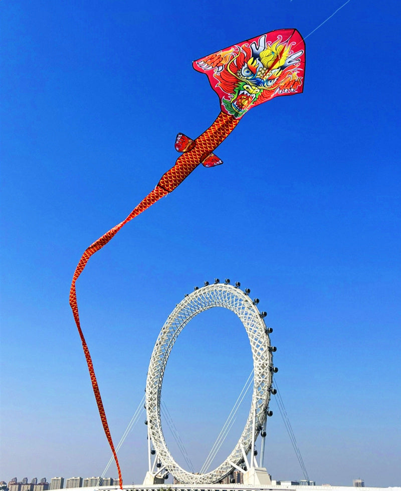 free shipping 100m chinese dragon kite flying handle line large kite snake kites for kids cometas paragliding windsurf