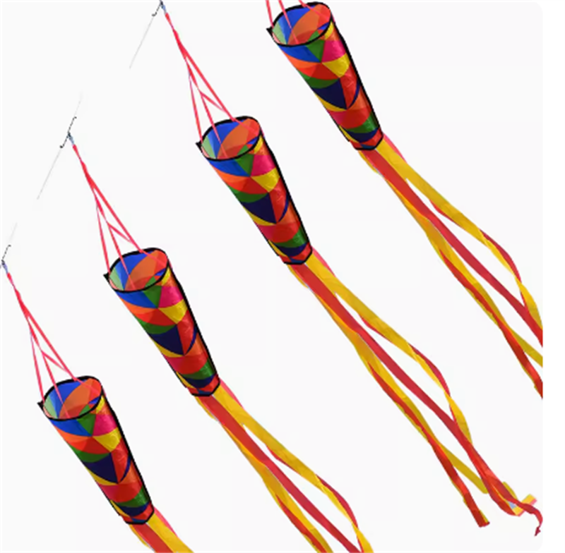 Free shipping Tassel wind tube hot cut process does not fly edge kaleidoscope colorful kite tail long tail 2023 new accessories