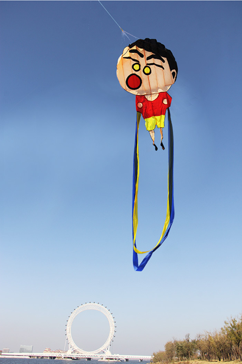 Free shipping giant soft kites flying children kites toys with handle line nylon kites factory children's comet bolator fishing