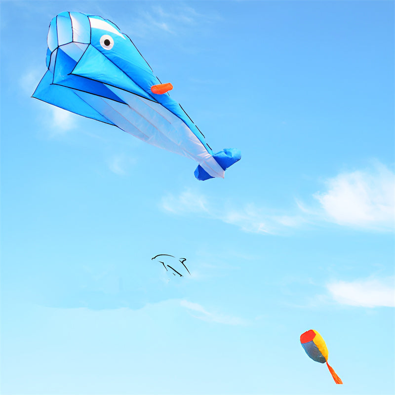 free shipping large soft kite dolphin kite nylon kite line animated kites flying inflatable kite reel outdoor fun toys Parafoil