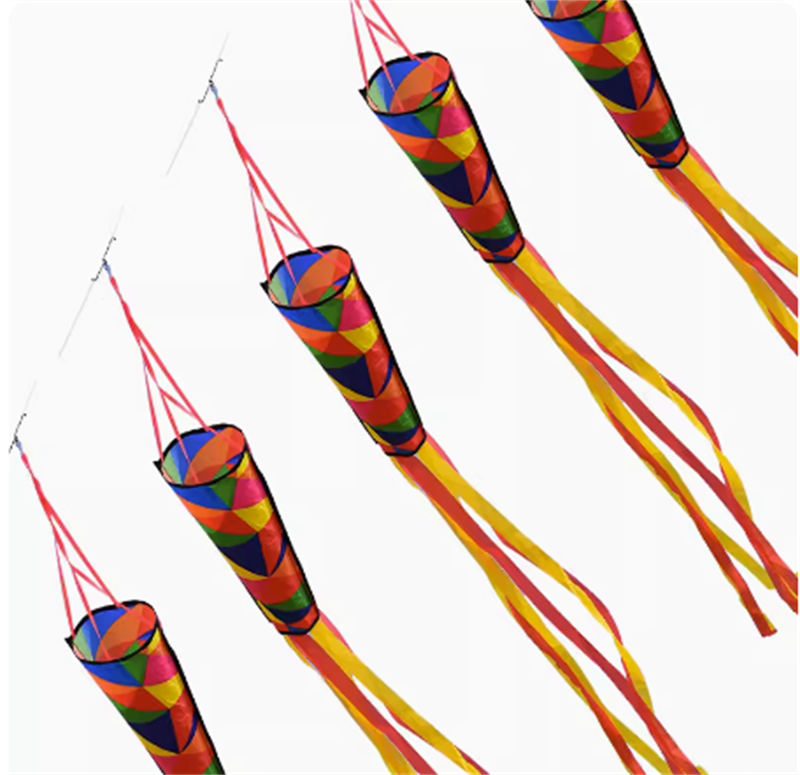 Free shipping Tassel wind tube hot cut process does not fly edge kaleidoscope colorful kite tail long tail 2023 new accessories