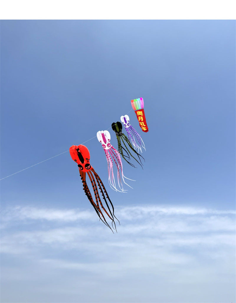 Free shipping Giant Octopus Soft Kite 12-18m Extra Large High Grade Nylon Parachute Cloth Adult Single Flight Professional Pendant
