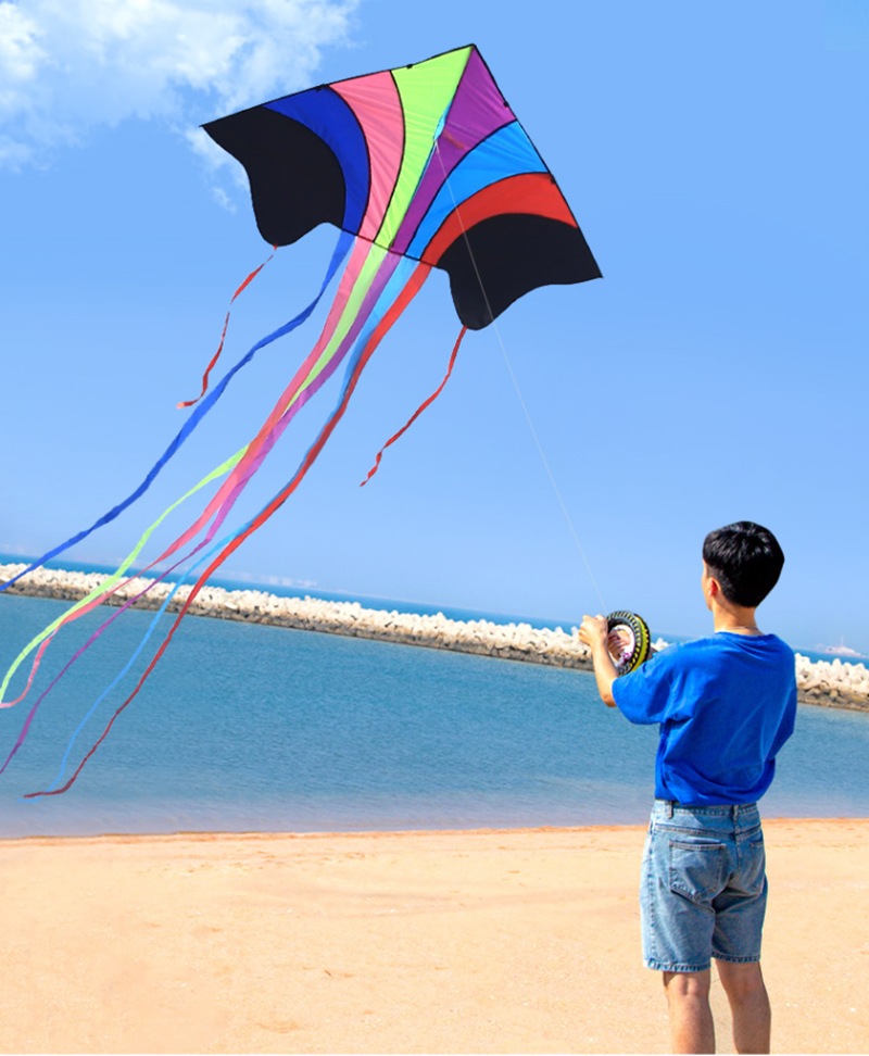 free shipping large rainbow flying kite breeze easy to fly Chinese wind outdoor toys for adults rainbow