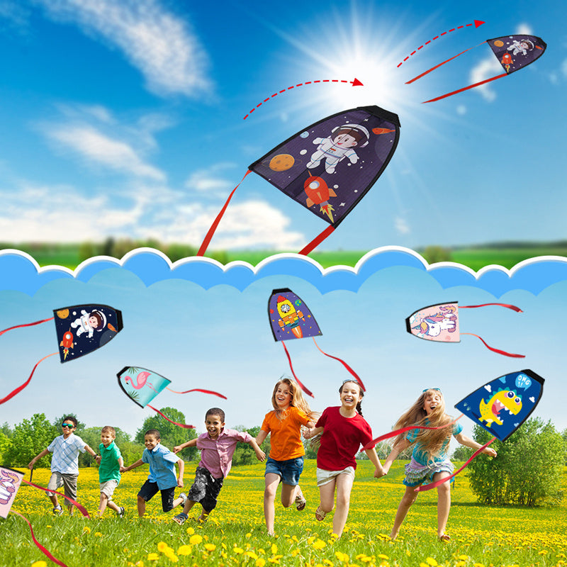 Free Shipping 10p Ejector toys outdoor toys flying kites for children kites string line fun toys flying kite rip stop for kite