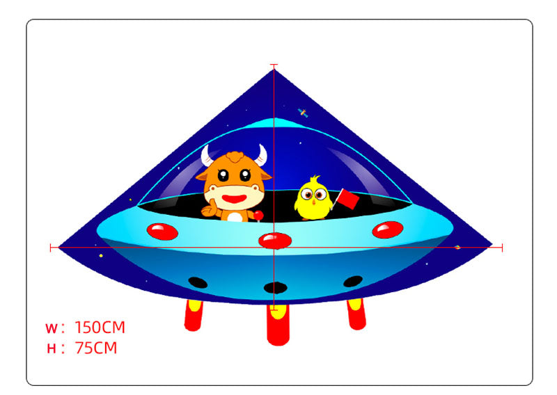 free shipping new children kites flying string line outdoor toys for kids Cartoons kites nylon kite factory spacecraft outdoor