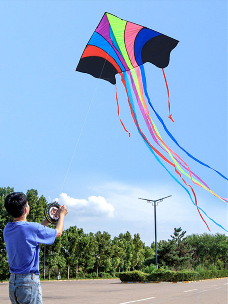 free shipping large rainbow flying kite breeze easy to fly Chinese wind outdoor toys for adults rainbow