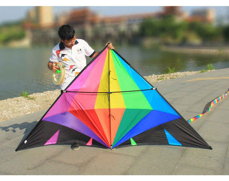 free shipping large diamond kite flying adults kites delta kites factory Wind chimes beach kite line outdoor games weather vane
