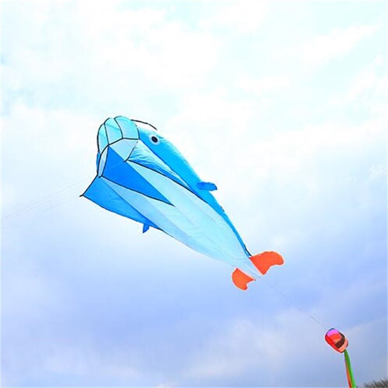 free shipping large soft kite dolphin kite nylon kite line animated kites flying inflatable kite reel outdoor fun toys Parafoil