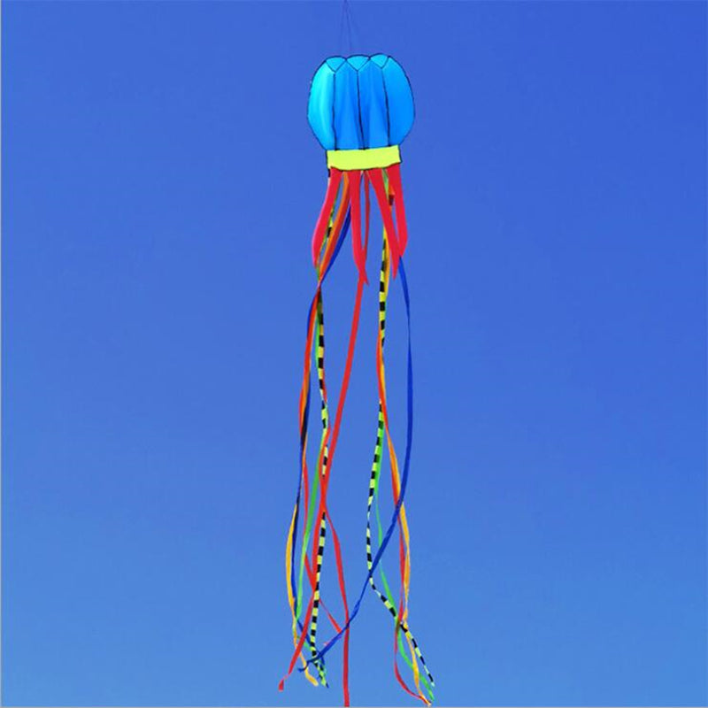 free shipping 8m large jellyfish kites flying octopus kite reel ripstop nylon fabric kevlar line paragliding toys adults kites