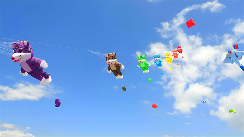 free shipping large inflatable kite tiger kite outdoor toys giant dragon kite string reel animal kites buggy panda bear kites