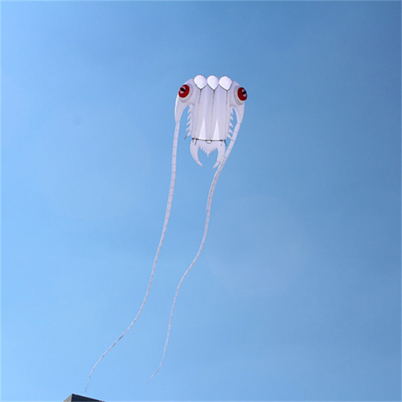 free shipping large soft kite fly white trilobites kite windsock weifang big kite wheel for adults outdoor sport kevlar octopus