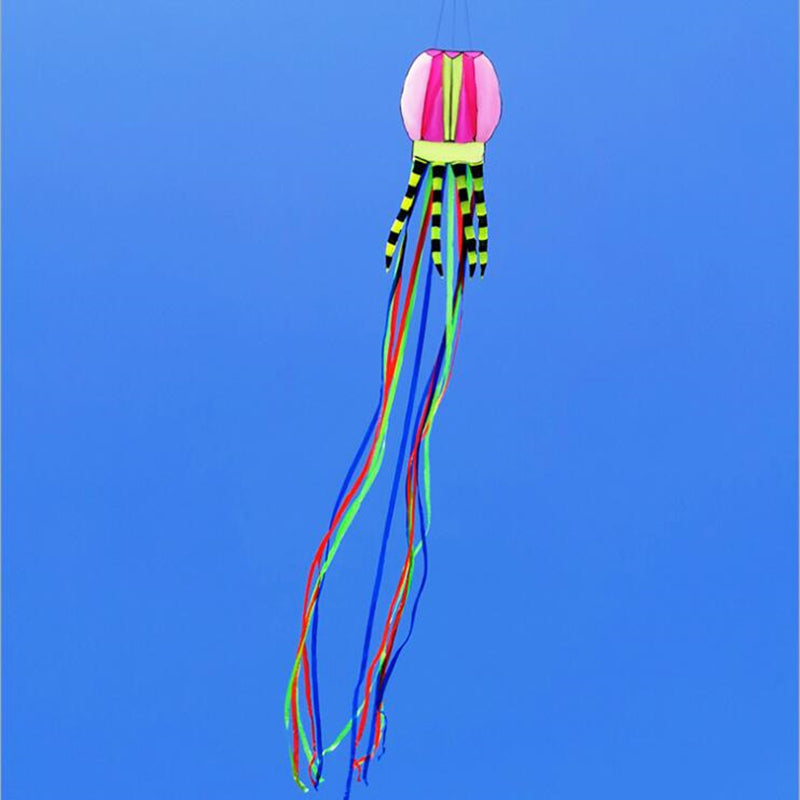 free shipping 8m large jellyfish kites flying octopus kite reel ripstop nylon fabric kevlar line paragliding toys adults kites