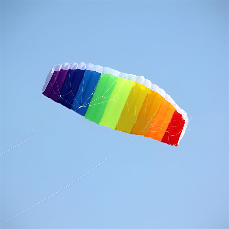 free shipping rainbow dual line stunt power kite large Parafoil kites for adults flying kitesurf new beginner factory parachute