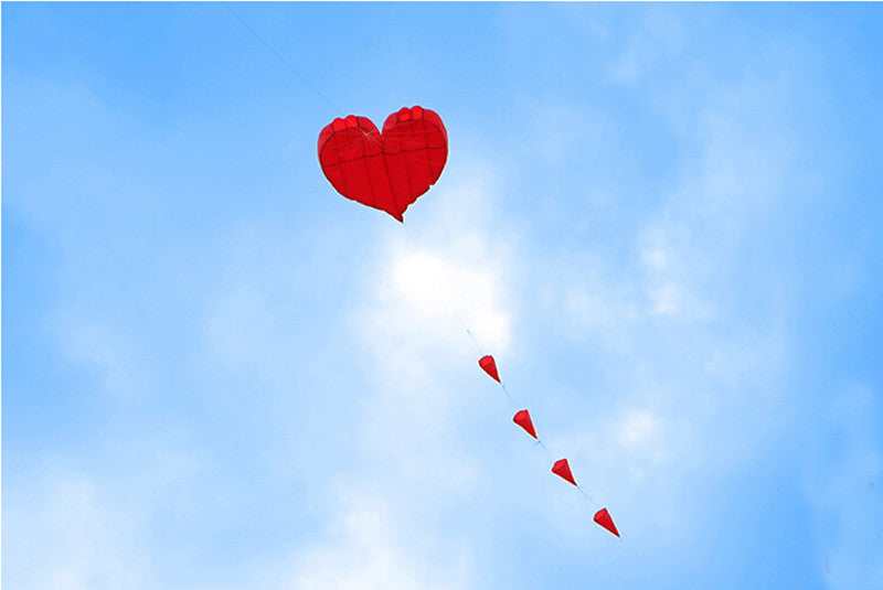 free shipping 5m love heart soft kite fly nylon fabric kite weifang big kite wheel walk in sky outdoor toys for adults ikite new