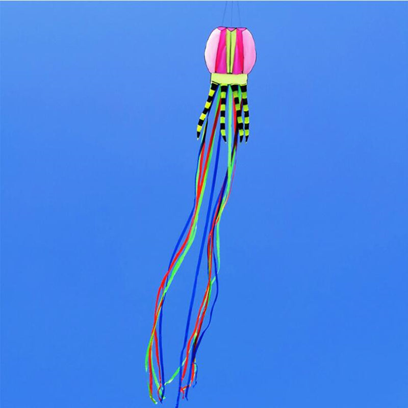 free shipping 8m large jellyfish kites flying octopus kite reel ripstop nylon fabric kevlar line paragliding toys adults kites