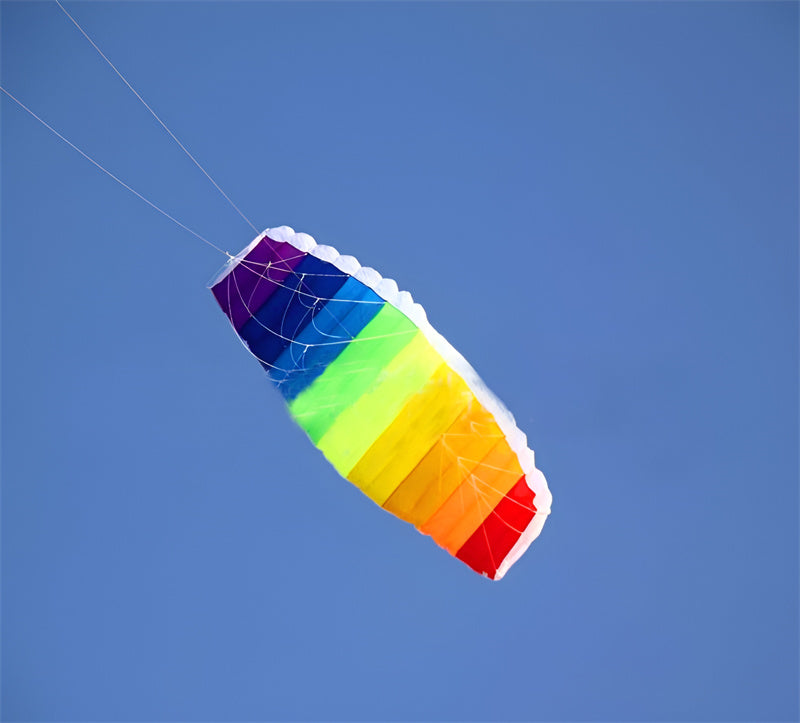 free shipping rainbow dual line stunt power kite large Parafoil kites for adults flying kitesurf new beginner factory parachute