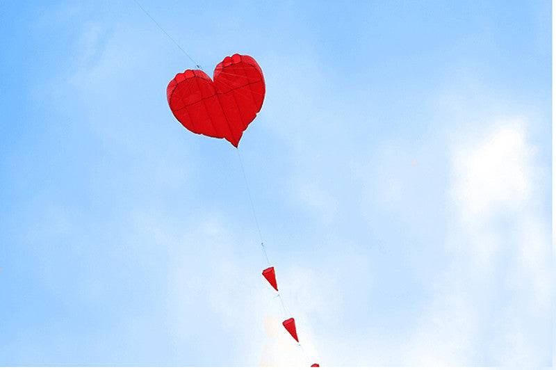 free shipping 5m love heart soft kite fly nylon fabric kite weifang big kite wheel walk in sky outdoor toys for adults ikite new