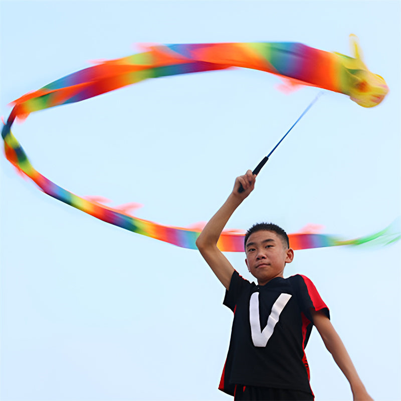 Fitness Colorful Streamer Dragon Children Adult Dragon Dance Performance Ribbon Outdoor Sports Fun Toys Games Group Activities