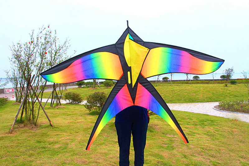 free shipping rainbow bird kites toys for kids kites nylon kites children kites snake flying line weifang kite factory eagle koi