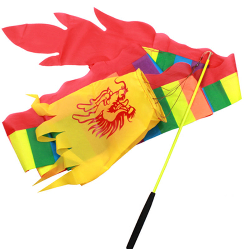 Fitness Colorful Streamer Dragon Children Adult Dragon Dance Performance Ribbon Outdoor Sports Fun Toys Games Group Activities