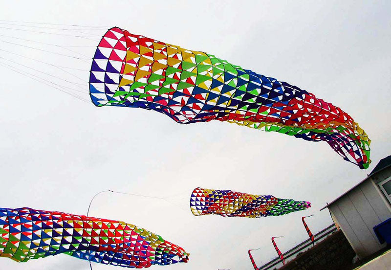 free shipping large windsocks kite flying outdoor sport beach kite for adults walk in sky kite reel factory ripstop nylon fabric
