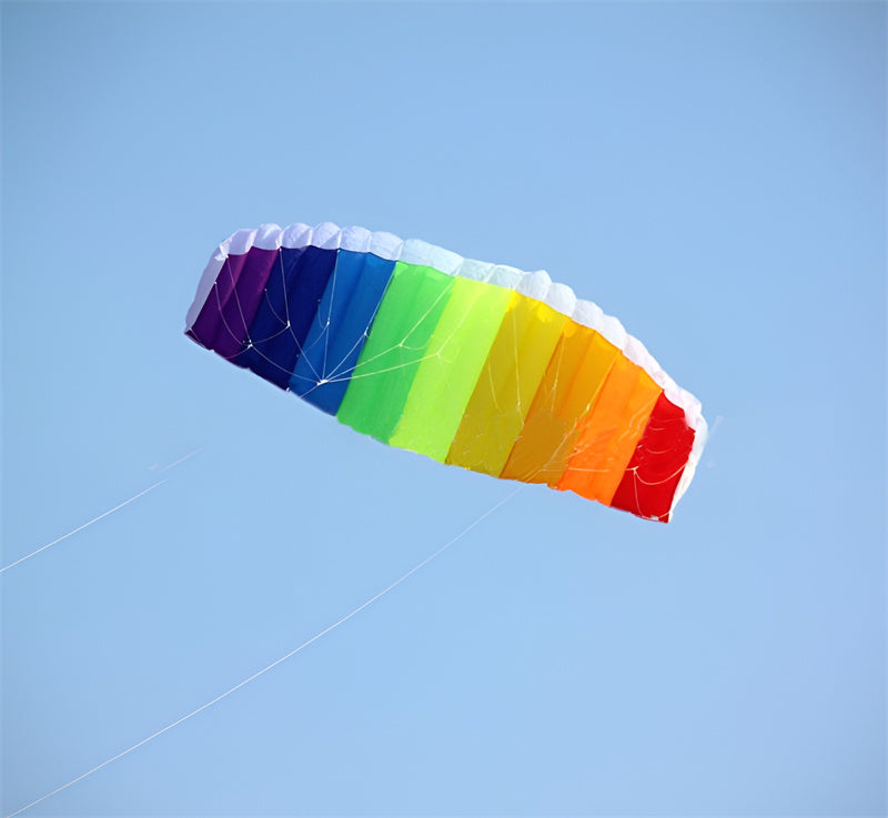 free shipping rainbow dual line stunt power kite large Parafoil kites for adults flying kitesurf new beginner factory parachute