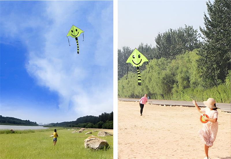 free shipping large smiling face kites children kites reel toys flying outdoor ripstop nylon kite for adults toys parachute cerf