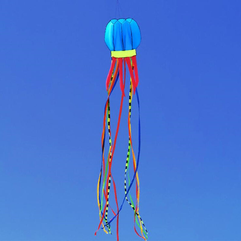 free shipping 8m large jellyfish kites flying octopus kite reel ripstop nylon fabric kevlar line paragliding toys adults kites