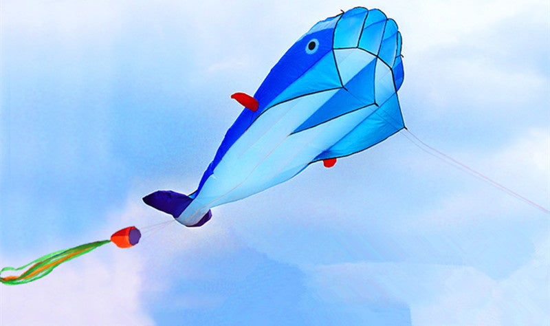 free shipping large soft kite dolphin kite nylon kite line animated kites flying inflatable kite reel outdoor fun toys Parafoil