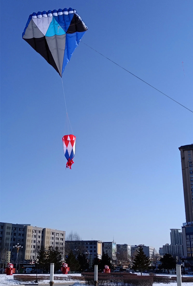 free shipping 3m blue diamond kite large soft kite flying for adults nylon kite windsocks walk in sky outdoor sport toy software
