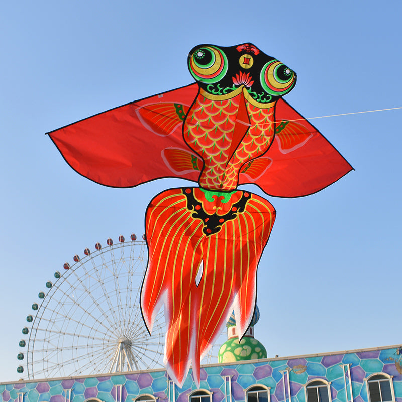 free shipping goldfish kite flying traditional swallow kite string line for children kites fish kites kids toys outdoor game koi