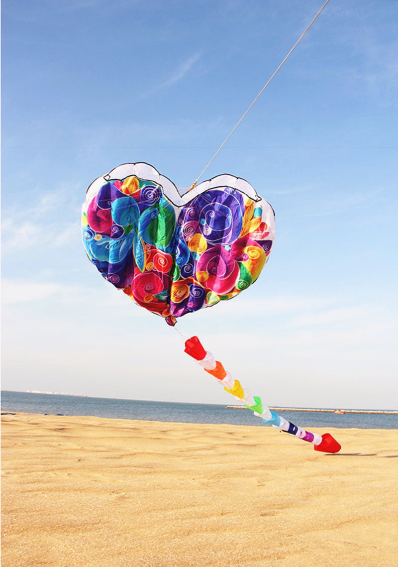 free shipping inflatable kites heart kites fly nylon fabric kite weifang kite string steering kite outdoor toys for adults kites