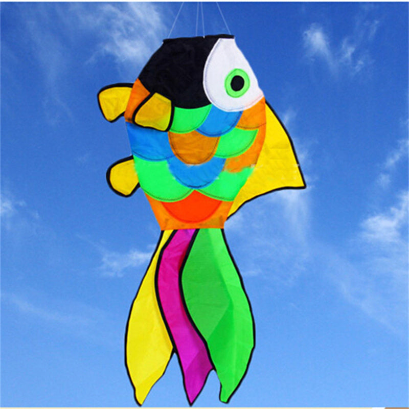 free shipping large fish windsocks kite tails ripstop nylon fabric eagle kite flying parachute weifang kite kids toys factory