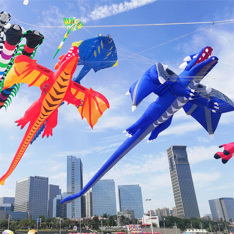 Free Shipping 6.5m Dragon Kite Line Laundry Pendant Soft Inflatable Show Kite for Kite Festival 30D Ripstop Nylon Fabric with Bag