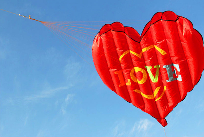 free shipping inflatable kites heart kites fly nylon fabric kite weifang kite string steering kite outdoor toys for adults kites