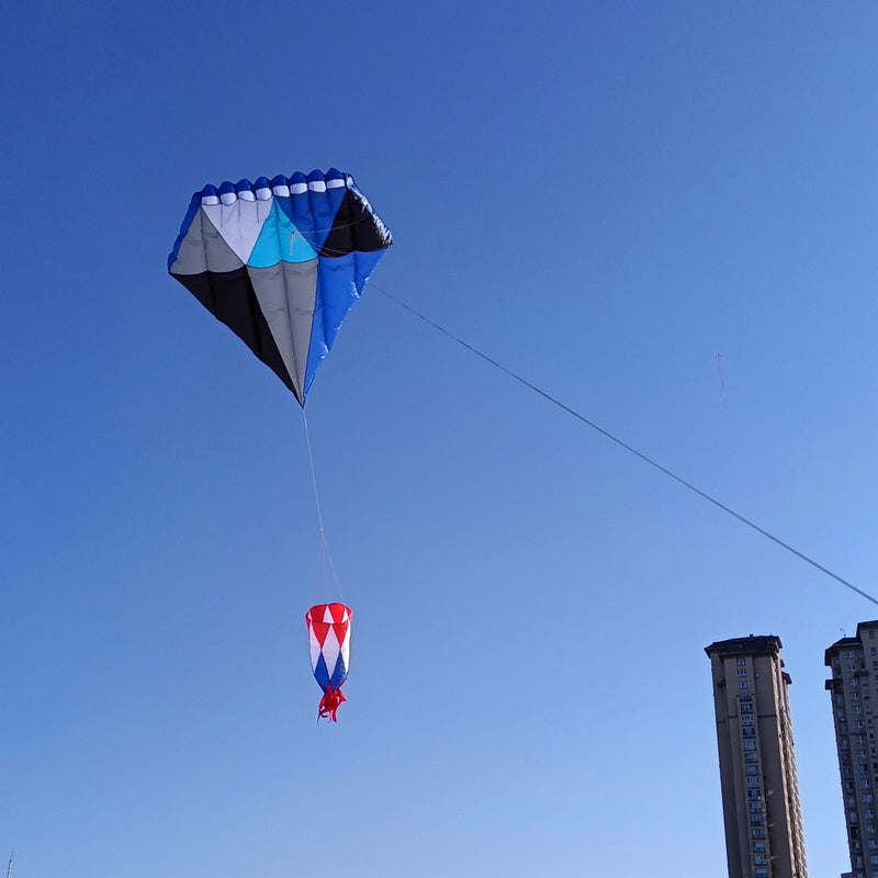 free shipping 3m blue diamond kite large soft kite flying for adults nylon kite windsocks walk in sky outdoor sport toy software