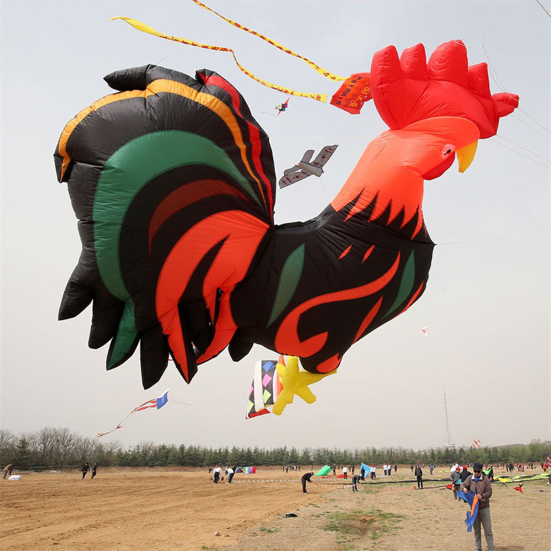 Free Shipping 2.8m*2.5m Rooster Kite Line Laundry Pendant Soft Inflatable Show Kite for Kite Festival 30D Ripstop Nylon with Bag