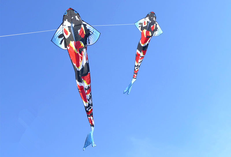 free shipping large fish kite for adults flying line outdoor toys 3d kite cartoon kite ripstop nylon fabric weifang kite factory