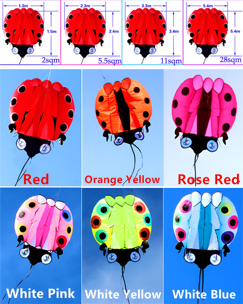free shipping large ladybug 3D soft kite outdoor flying toys kites for adults vlieger kitesurf kite reel weifang kite factory